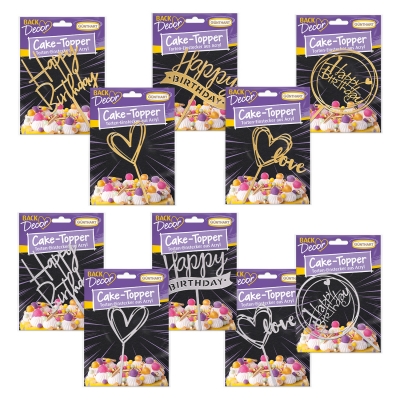50 pcs Acryl cake topper, assorted 
