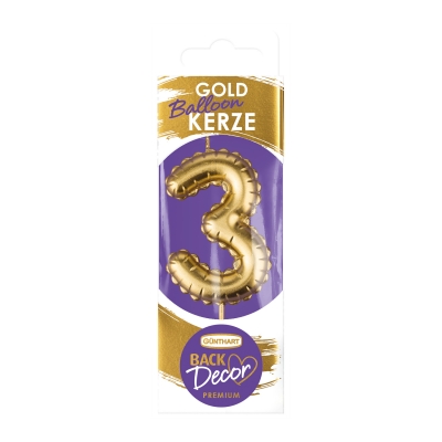 12 pcs Candle numbers gold  Balloon  No. 3 