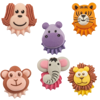 72 pcs Sugar animal faces 