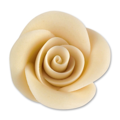 24 pcs Large marzipan roses, white 