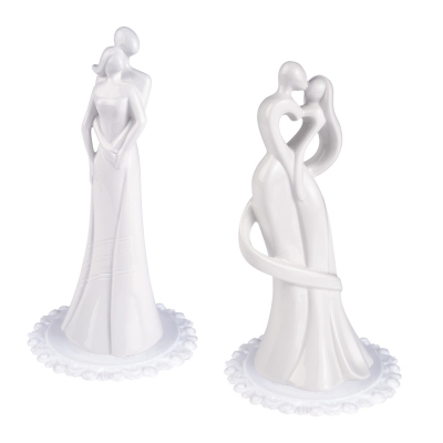 2 pcs Porcelain couple top, white, 2 versions 