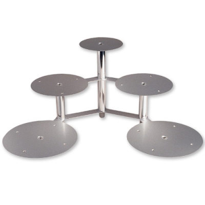 1 pcs Cake stand, silver/3 levels/5 plates 