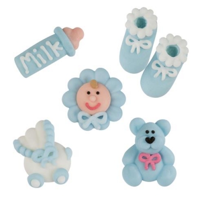 96 pcs Sugar christening set, blue 