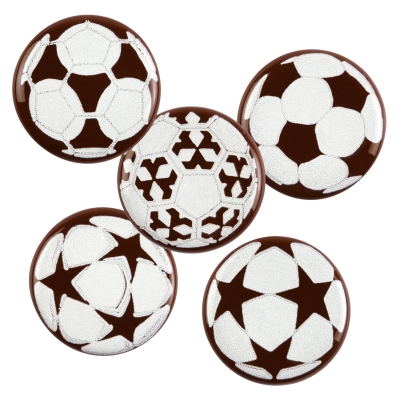 200 pcs Soccer-plaques, dark chocolate, assorted 