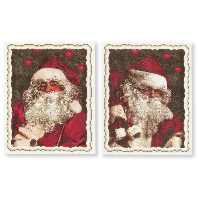 24 pcs Decor plaque, Nostalgic Santa, assorted 