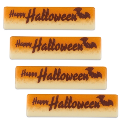 64 pcs Plaque  Happy Halloween , white chocolate 