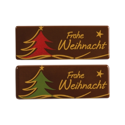 96 pcs Plaques,  Frohe Weihnacht  dark chocolate, ass. 