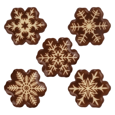 160 pcs Snowflakes, white chocolate, assorted 