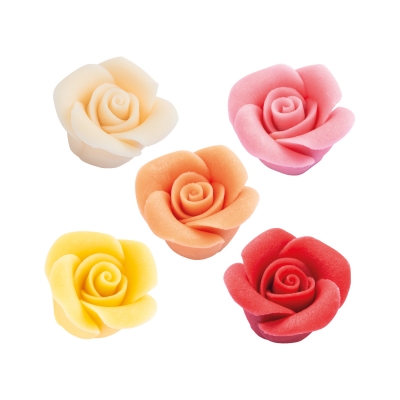 48 pcs Marzipan roses, small, assorted 