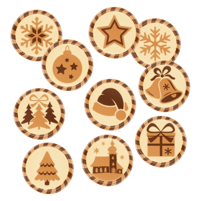 160 pcs Plaque Christmas, white chocolate, assorted 