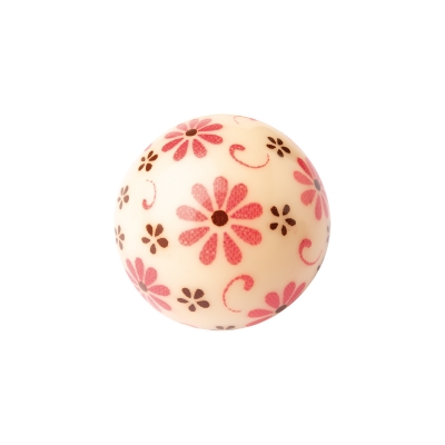 40 pcs Hollow chocolate balls 3D, white choc., flowers 