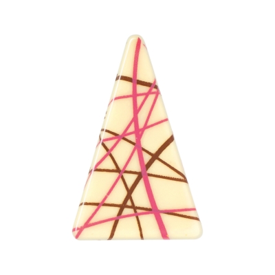 153 pcs Triangles, white chocolate, stripes 