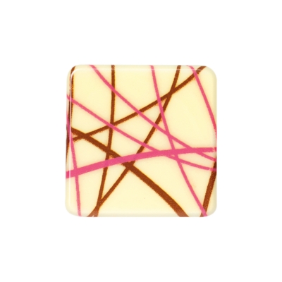 135 pcs Squares, white chocolate, stripes 