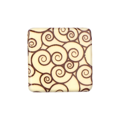 135 pcs Squares, white chocolate, curls 