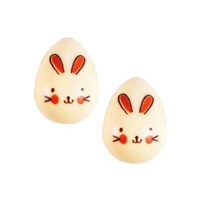 40 pcs Hollow eggs rabbit, 3D, white chocolate 