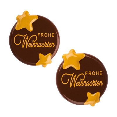 135 pcs Plaque,  Frohe Weihnachten  dark chocolate 