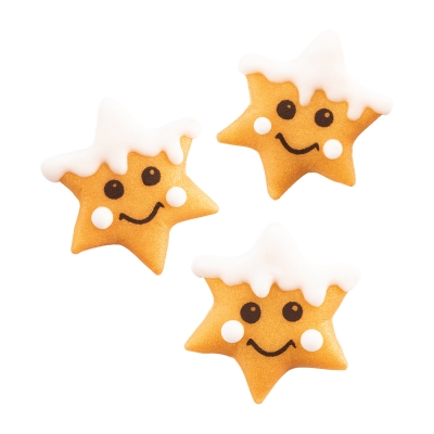 84 pcs Marzipan stars with faces 