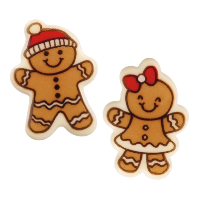 128 pcs Ginger figures, white chocolate 