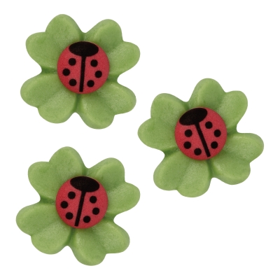 100 pcs Marzipan clovers with sugar ladybird 