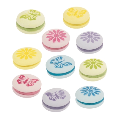 75 pcs Makkarons with printing, assorted 