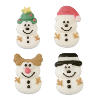 60 pcs Assorted sugar snowmen, flat 