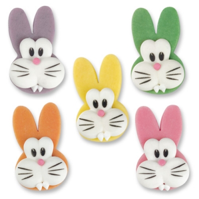 80 pcs Marzipan sugar bunny heads, assorted 