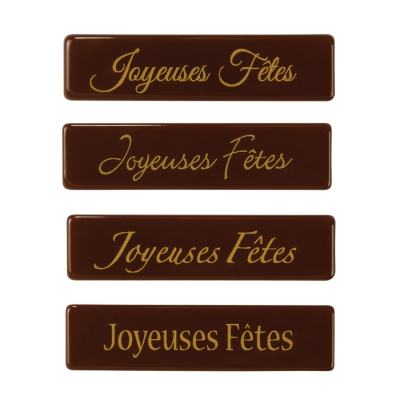 128 pcs Strip  Joyeuses Fêtes , dark chocolate 