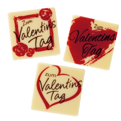 48 pcs Squares  Zum Valentinstag , white chocolate, assorted 