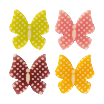 128 pcs Butterflies, white chocolate, assorted 