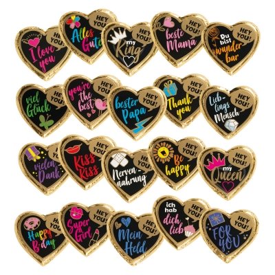 40 pcs HEY YOU! Large praline hearts, (nougat cream filling) 