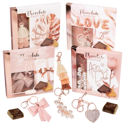 12 pcs Chocolate Emotion gift  Rosé Gold Fashion , ass. 