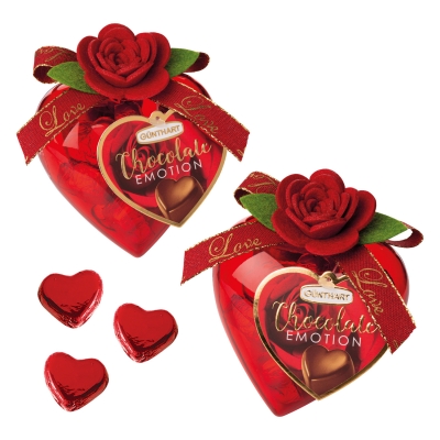 8 pcs Chocolate Emotion gift, heart with rose 