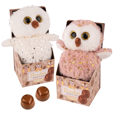 12 pcs Plush owl on box 