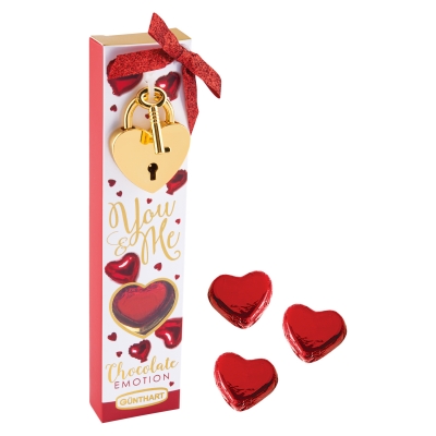 12 pcs Praline gift with heart lock and key 