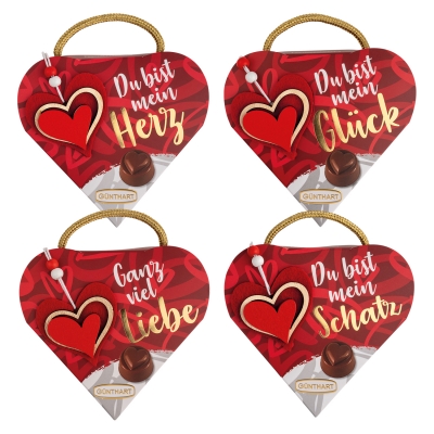 16 pcs Emotion heart with heart pendant, asstd. 