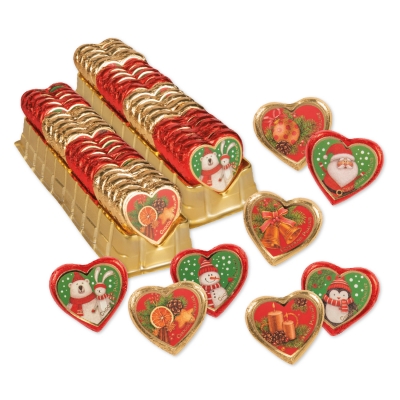 40 pcs Praline heart  Christmas , asstd. 