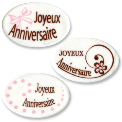 70 pcs Oval decor plaque  Joyeaux Anniversaire 